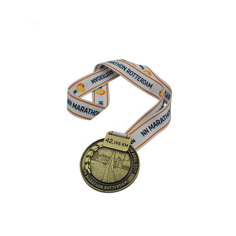 FSM-001 Custom Marathon Running Sport No Minimum Antique Old Plated Zinc Alloy Metal Medals