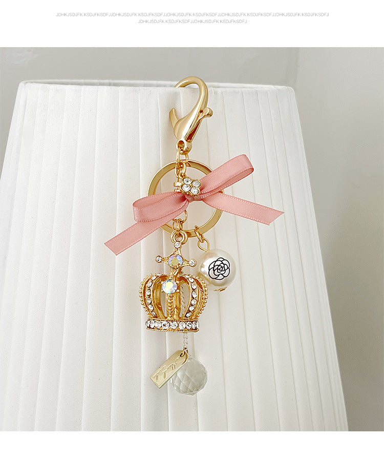 FSKC024 Crystal Sparkling Crown Keyring Rhinestones Purse Pendant Handbag Charm Gift