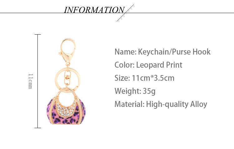 FSKC028 Bling Handbag Keychains, Rhinestone Purse Charms, Crystal Bag Charms, Gift for Women