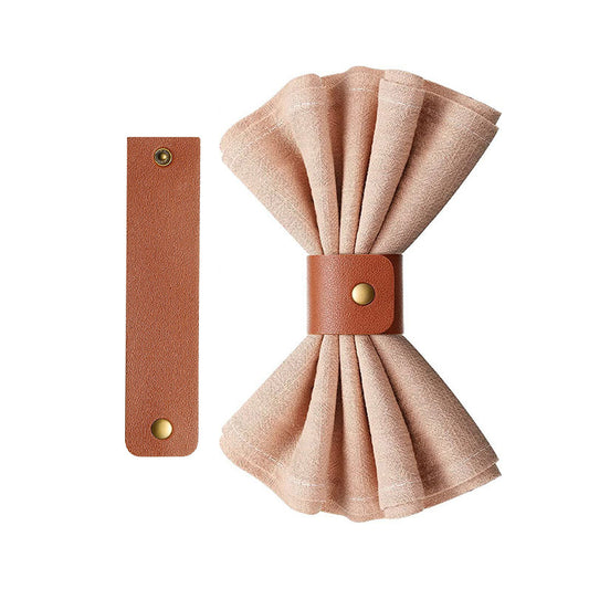 FSNR-007 Leather Napkin Rings for Christmas Wedding Birthdays Receptions Table Decor Fall Banquets Decoration Party Gifts