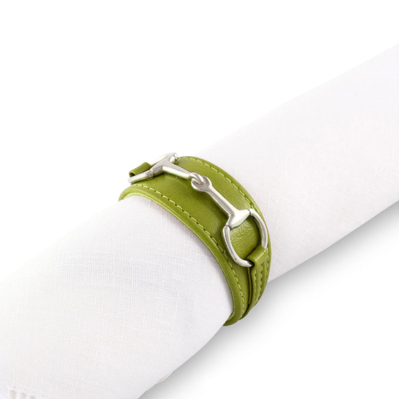 FSNR-009 Business Style High Quality Leather Metal Napkin Rings
