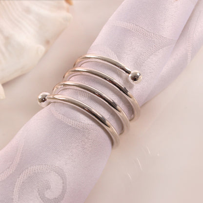 FSNR-004 Coil Shape Napkin Rings Holder, Metal Napkin Ring Holders for Cloth Napkins, Dinner Table Decoration