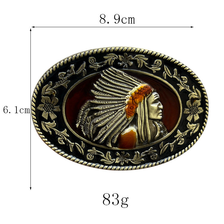 FSBB010 Native American Spirit Metal Belt Buckle for Men