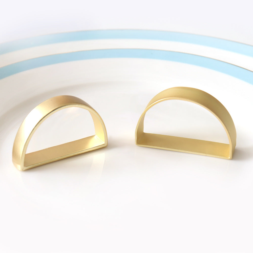 FSNR-006 Gold Napkin Rings, Metal Napkin Ring Holders Buckles for Dinner Table Settings, Metallic Adornment