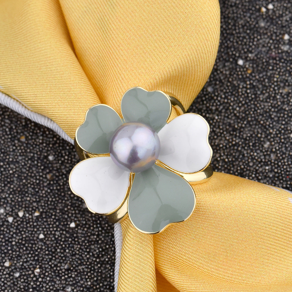 FSASR-002 Flower Scarf Clips Silk Scarf Clip Ring