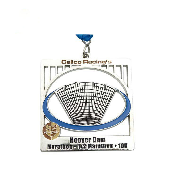 FSM-008 Uv Zinc Alloy Metal Souvenir Square Marathon Running Medal