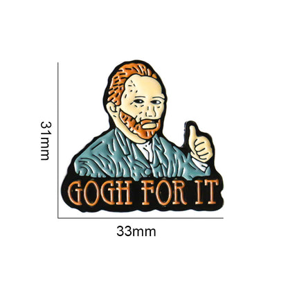 FSLPA-006 Van Gogh Drop Fill Enamel Zinc Alloy Metal Lapel Pin Badge