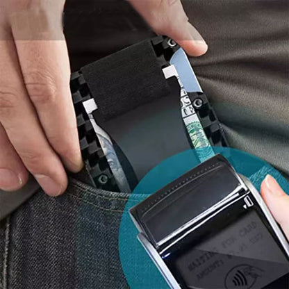 Carbon Fiber Wallets for Men RFID Blocking Credit Card Holder with Aluminum Money Clip