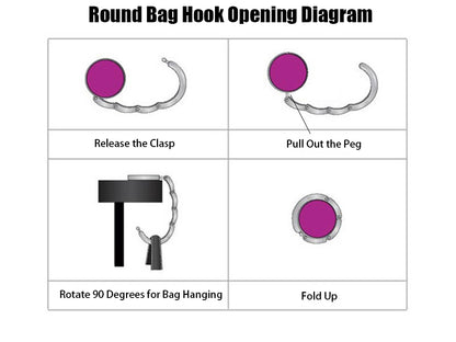 FSBH-001 Foldable Purse Hook Floding Handbag Hanger Bling Rhinestone Bag Holder for Table Desk