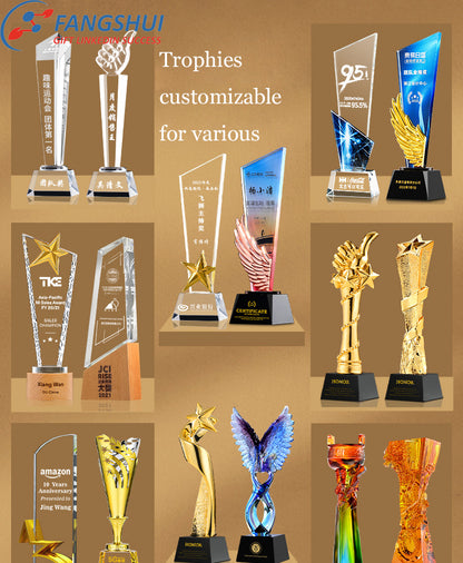 FSST-005 Personalized Crystal Glass Awards For Medals Sports Champion