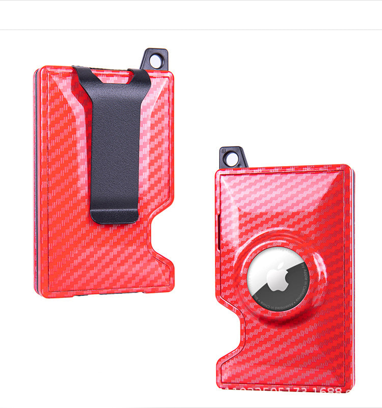 Double Layer RFID Block Carbon Fiber Card Holder Coin Purse