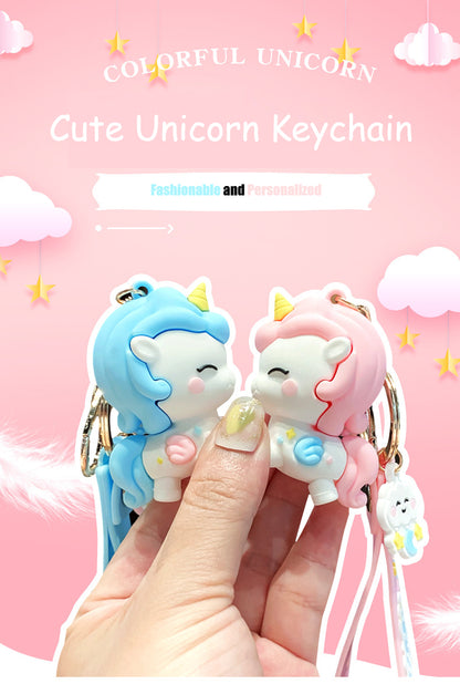 FSKC003 Unicorn Anime Cartoon Keychain with Keychain Ring