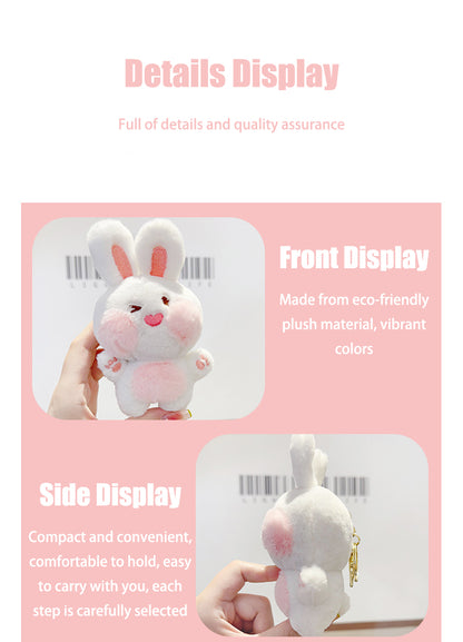 FSKC010 Keychain Plush Rabbit Toy, Cute Small Animals Plush Keychains Decoration