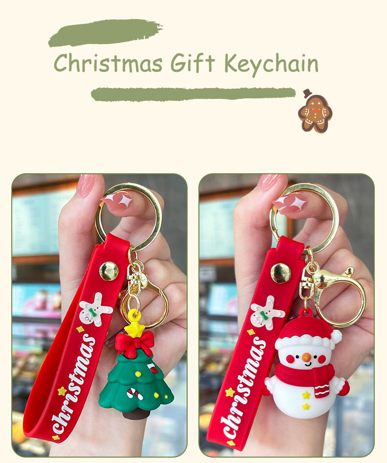FSKC001 Christmas Keychain with 3D PVC Key Ring Accessories