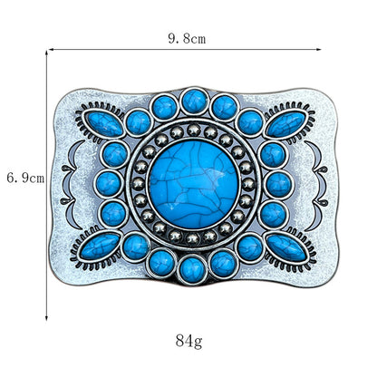 FSBB011A Exquisite Gemstones Metal Belt Buckle for Men