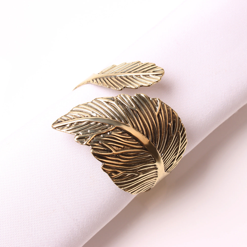 FSNR-008 Metal leaf Napkin Rings Table Decor Fall Banquets Decoration Party Gifts