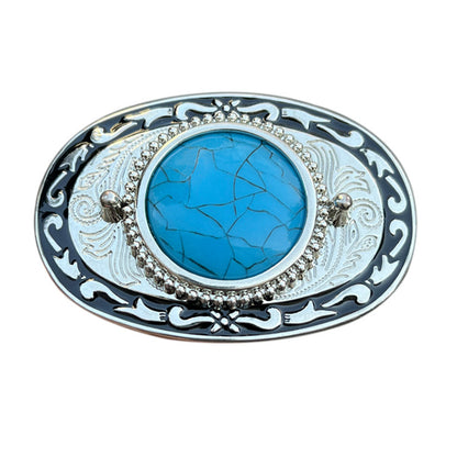 FSBB011B Exquisite Gemstones Metal Belt Buckle for Men