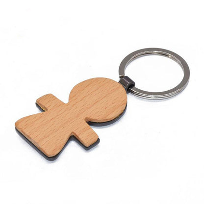 FSWK-004 Gingerbread Man Blank Key Chain Wooden Key Tags