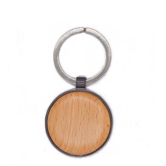 FSWK-003 Unfinished Rectangle Wood Key Tag for DIY Crafts