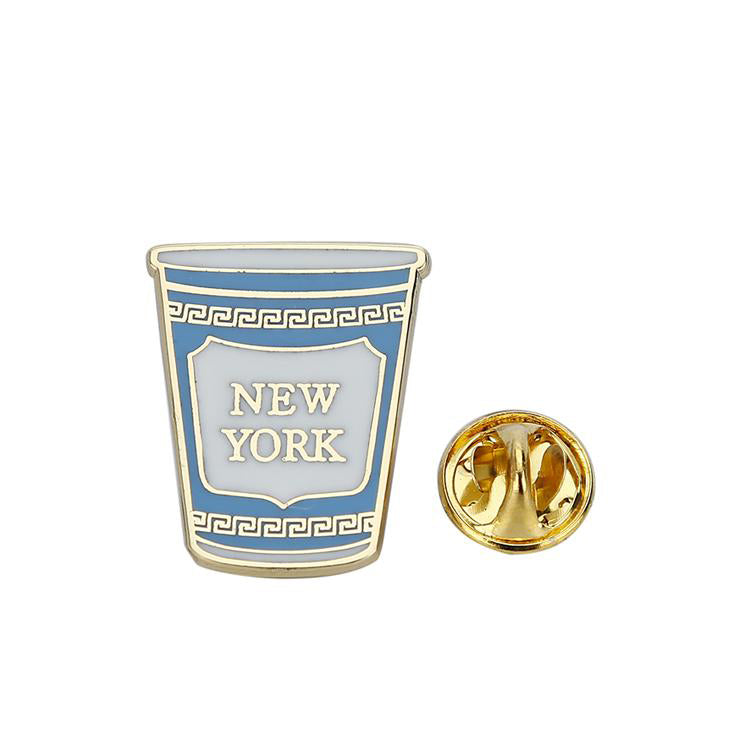 FSILP-002 New york coffee cup shape lapel pin badge