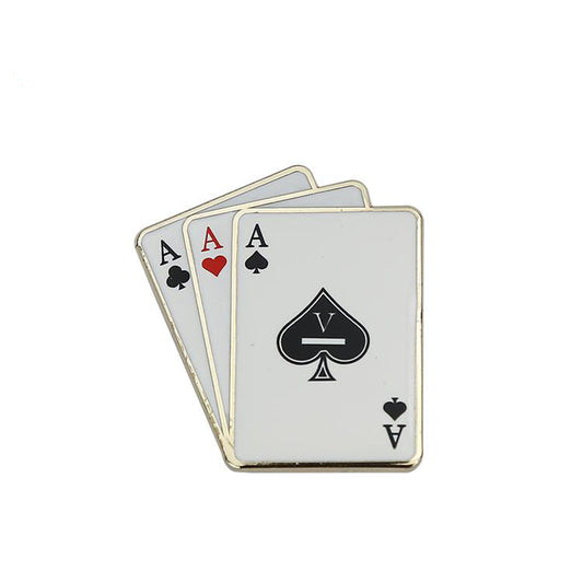 FSILP-003 Playing Cards Hard Enamel Poker Lapel Pin Badge