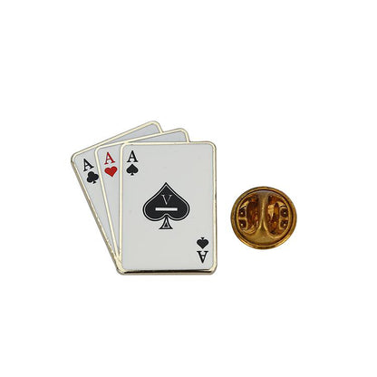 FSILP-003 Playing Cards Hard Enamel Poker Lapel Pin Badge