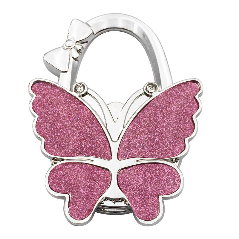 FSBH-010 Butterfly Style Foldable Handbag Bag Purse Hanger Table Hook Holder