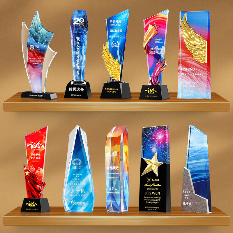 FSST-003 Crystal Glass Plaque Award With Custom Design