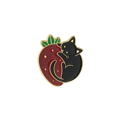 FSLP-005 Enamel Lapel Brooches Pin Lovely Cat Brooch, Cute Cartoon Pins for Backpacks Clothes Bags Jackets Hat Jewelry
