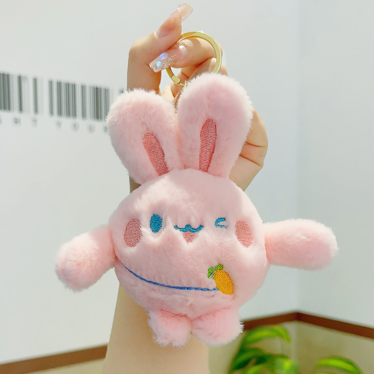 FSPKC002 Bunny Keychain Cute Rabbit Faux Fur Keychain Car Handbag Keyring