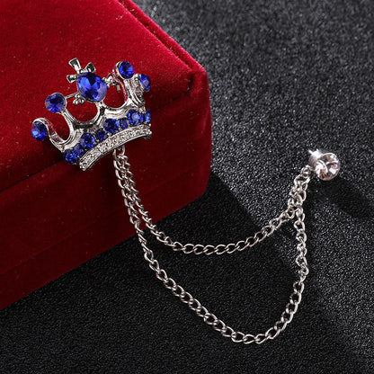 FSALP-006 Mens Suit Accessories Crown Vintage Brooch Pin Badge Men Jewelry