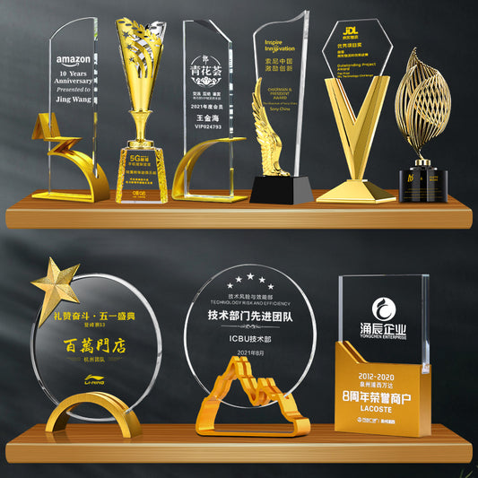 FSST-005 Personalized Crystal Glass Awards For Medals Sports Champion