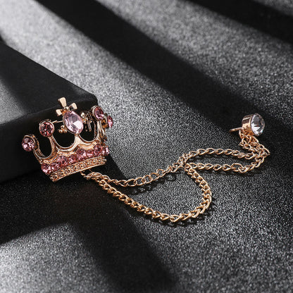 FSALP-006 Mens Suit Accessories Crown Vintage Brooch Pin Badge Men Jewelry