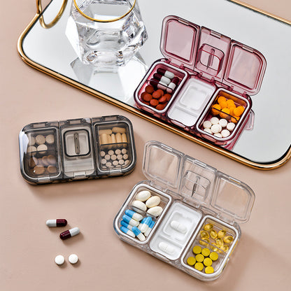 FSPB-005 4 Compartments Travel Pill Organizer, Daily Pill Case Portable Pill Box with Medicine Cutter