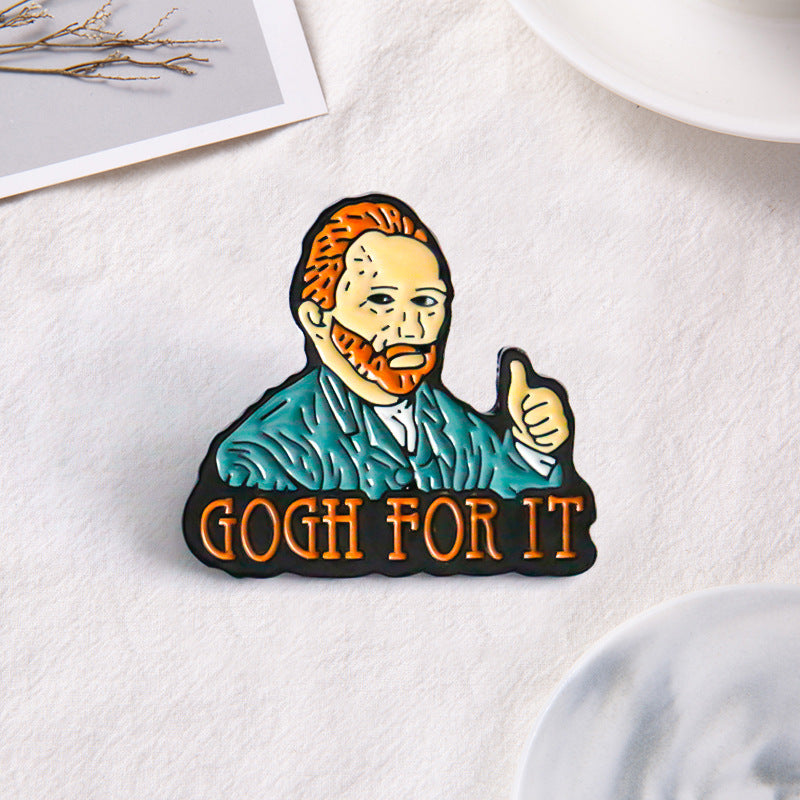 FSLP-006 Van Gogh Enamel Pin Creative Lovely Brooch Pins Enamel Lapel Pin Badge