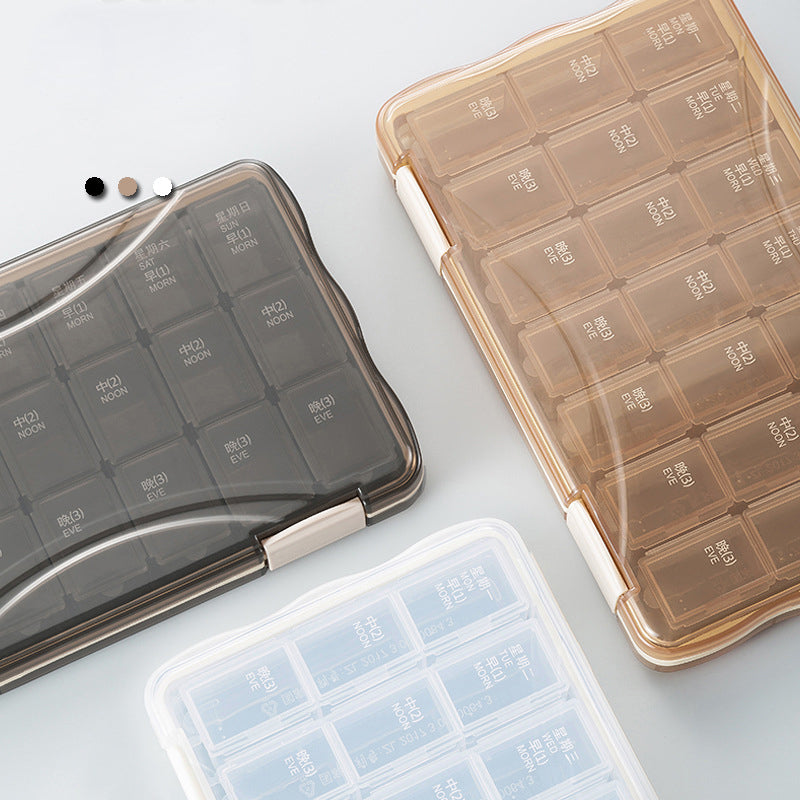 FSPB-004 Pill Box 7 Day, Large Pill Cases Organizers，Removable 4 Times a Day Pill Holder