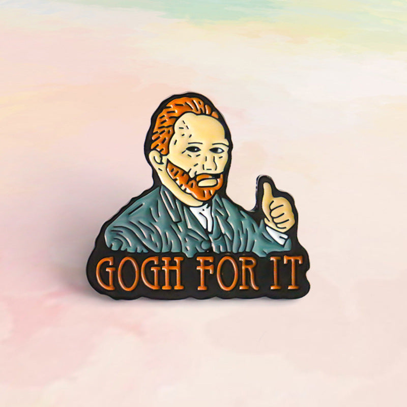 FSLP-006 Van Gogh Enamel Pin Creative Lovely Brooch Pins Enamel Lapel Pin Badge