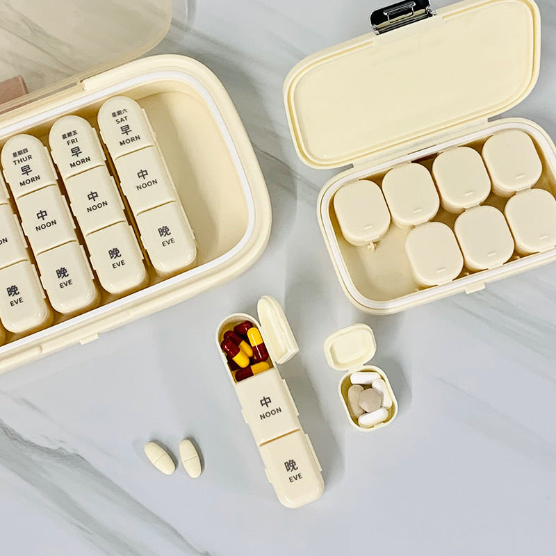 FSPB-001 Weekly Pill Organizer 7 Day (3 Times a Day), Moisture-Resistant Large Daily Pill Cases