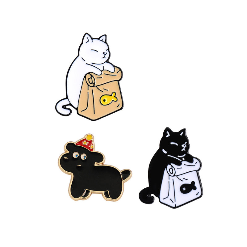 FSLP-003 Cat Dog Pins Cute Pins Funny Cat Pin Enamel Pins Enamel Brooch Ghost Brooch Cowboy Badge Pin