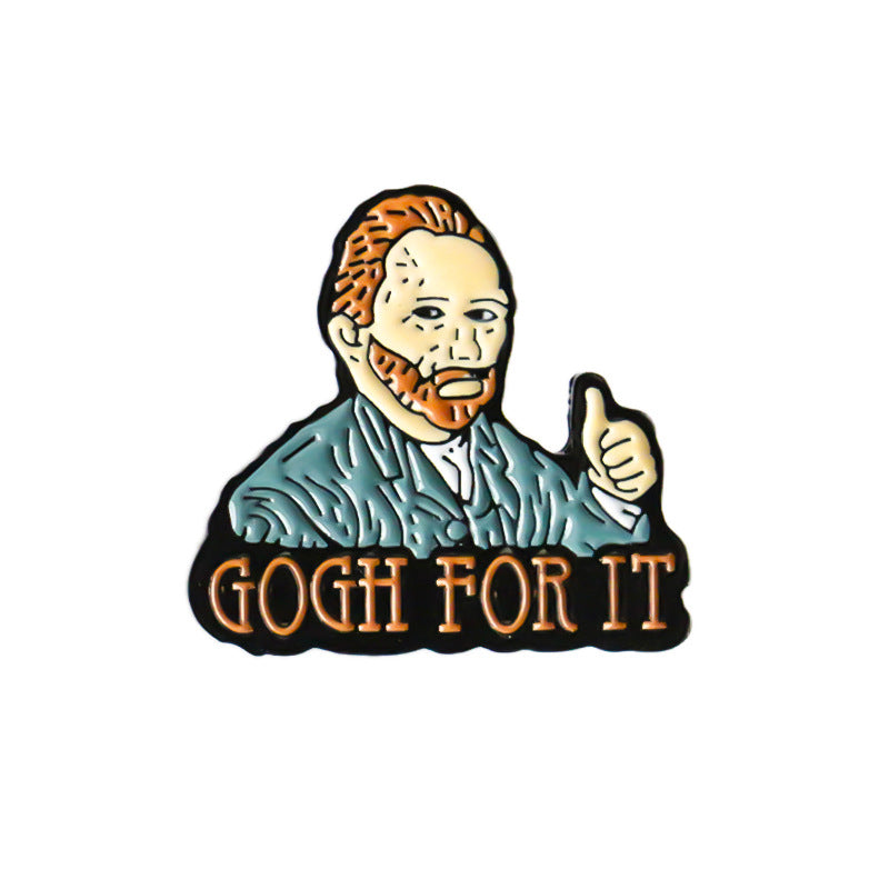 FSLP-006 Van Gogh Enamel Pin Creative Lovely Brooch Pins Enamel Lapel Pin Badge