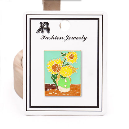 FSLP-006 Van Gogh Enamel Pin Creative Lovely Brooch Pins Enamel Lapel Pin Badge