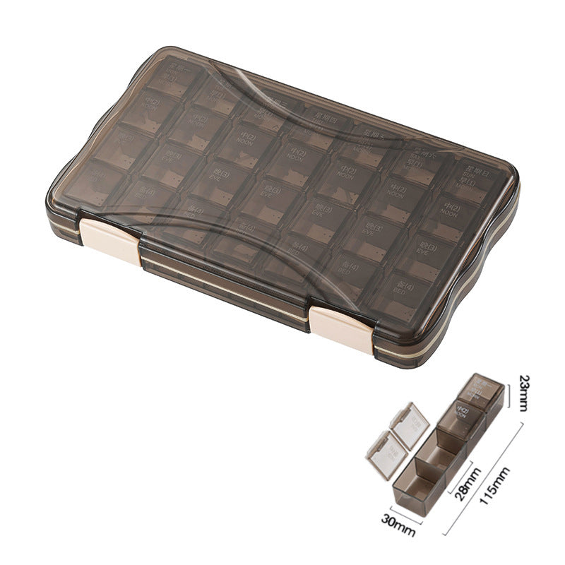 FSPB-004 Pill Box 7 Day, Large Pill Cases Organizers，Removable 4 Times a Day Pill Holder