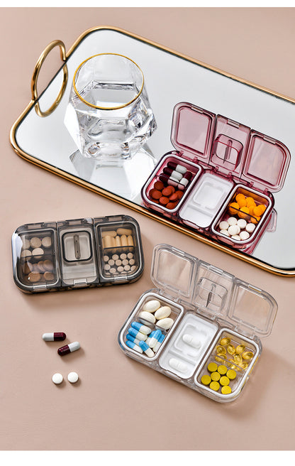 FSPB-005 4 Compartments Travel Pill Organizer, Daily Pill Case Portable Pill Box with Medicine Cutter