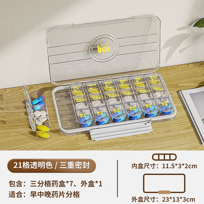 FSPB-002 Pill Organizer 4 Times a Day, Daily Pill Box Organizer, Large Weekly Medicine Organizer Box