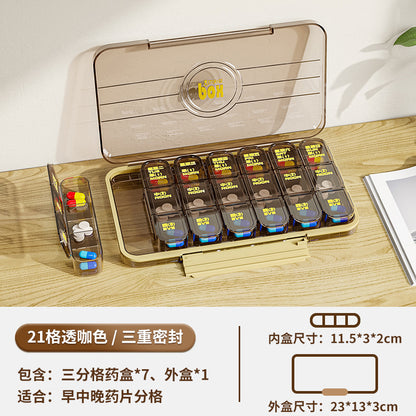 FSPB-002 Pill Organizer 4 Times a Day, Daily Pill Box Organizer, Large Weekly Medicine Organizer Box