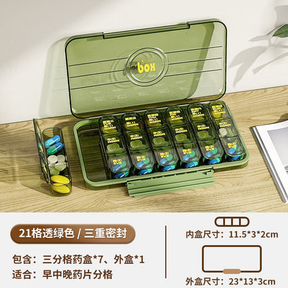 FSPB-002 Pill Organizer 4 Times a Day, Daily Pill Box Organizer, Large Weekly Medicine Organizer Box