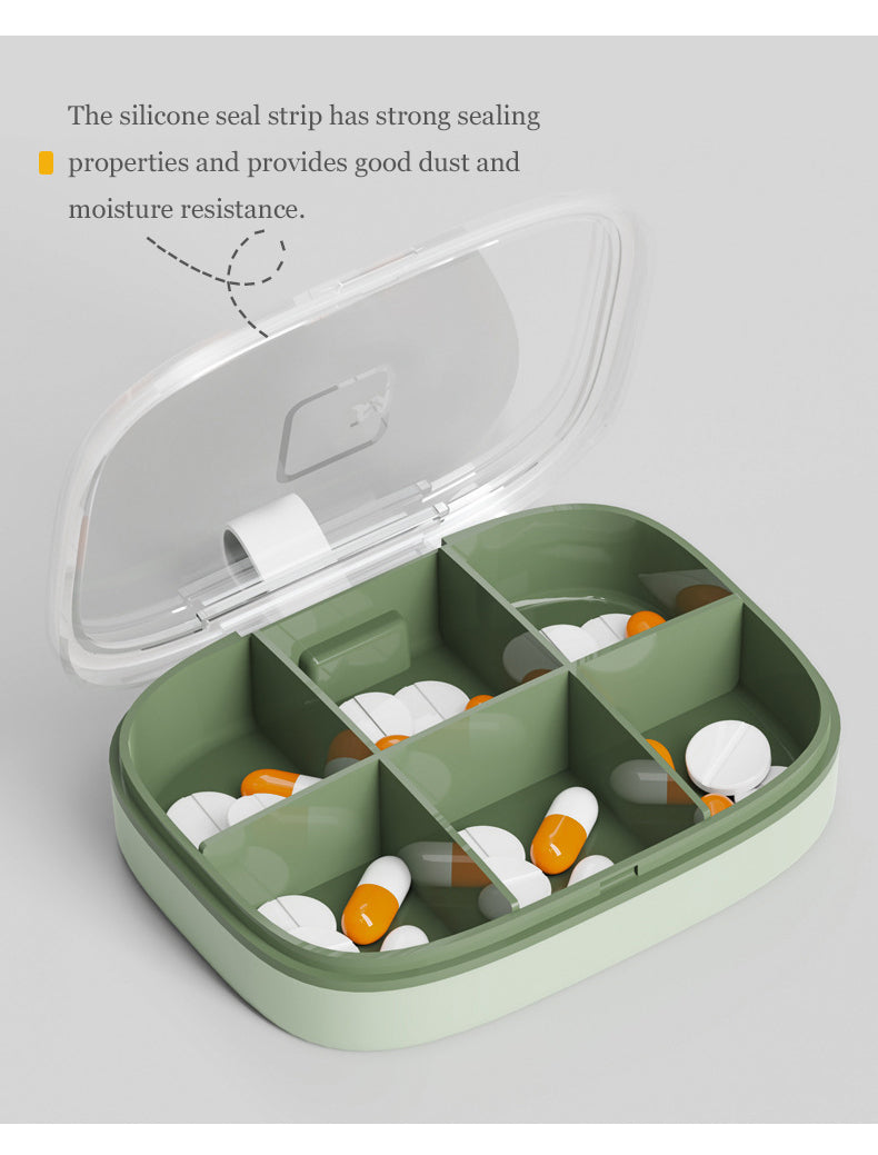 FSPB-007 4/6 Compartments Travel Pill Organizer, Portable Pill Case Small Pill Box for Pocket Purse