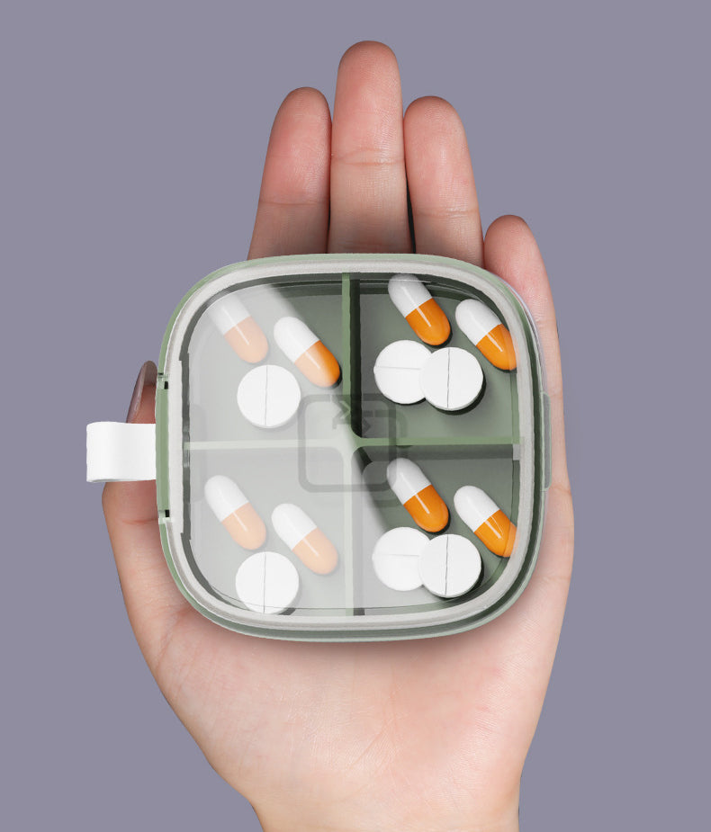 FSPB-007 4/6 Compartments Travel Pill Organizer, Portable Pill Case Small Pill Box for Pocket Purse