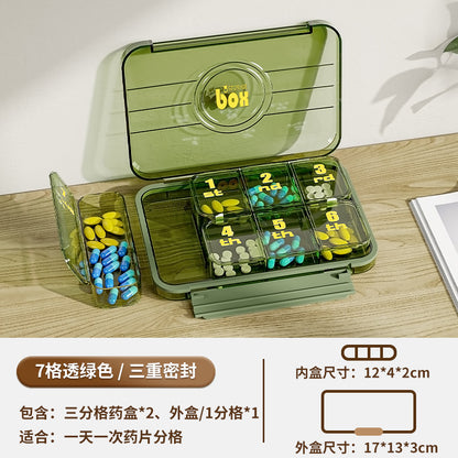 FSPB-002 Pill Organizer 4 Times a Day, Daily Pill Box Organizer, Large Weekly Medicine Organizer Box