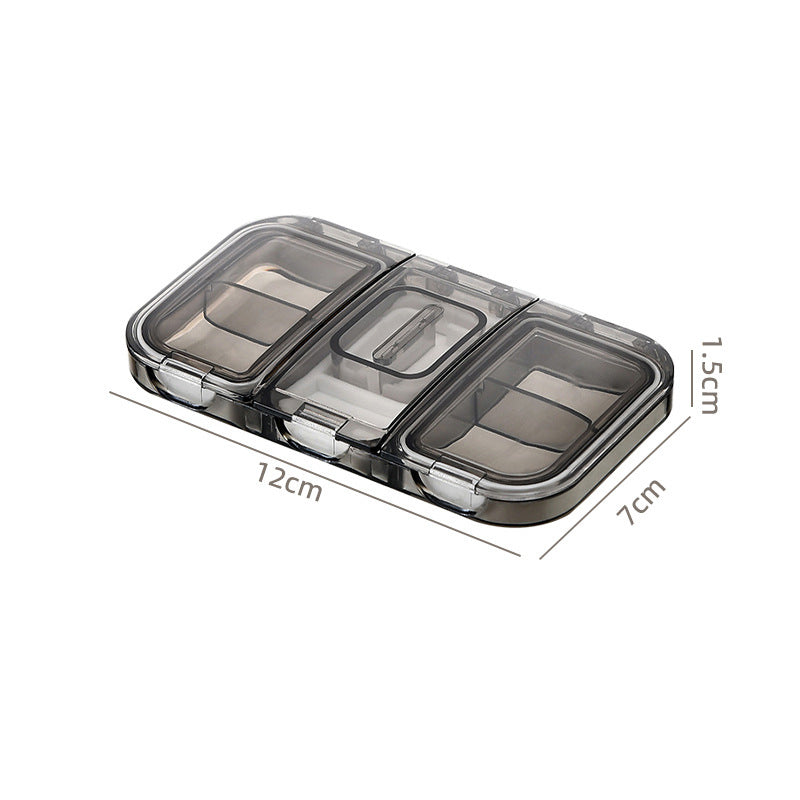 FSPB-005 4 Compartments Travel Pill Organizer, Daily Pill Case Portable Pill Box with Medicine Cutter